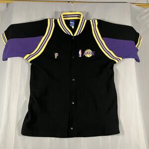 Vintage‎ Los Angeles Lakers Jacket Mens XL Black NBA Basketball Pro Player 90s